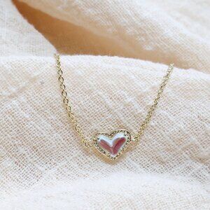 Kendra Scott Ari Heart Gold Chain Bracelet Dichroic Glass NEW